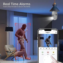 Load image into Gallery viewer, WESECUU Light Bulb Security Camera -5G&amp; 2.4GHz WiFi 2K Security Cameras Wireless Outdoor Motion Detection and Alarm,Two-Way Talk,Color Night Vision,Human Detection, Bulb Camera Compatible with Alexa_5
