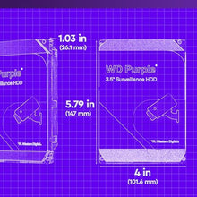 Load image into Gallery viewer, Western Digital 8TB WD Purple Surveillance Internal Hard Drive HDD - SATA 6 Gb/s, 256 MB Cache, 3.5" - WD85PURZ_1175
