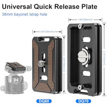 Load image into Gallery viewer, WEYLLAN Camera Mount Plate Tripod Adapter Mount Plate Universal Plate for Tripod Quick Release Plate 70MM DQ70 Camera Quick Clamp Plate 1/4" Handle Screw for DSLR Camera Arca Swiss Ballhead Tripod, Black_4685
