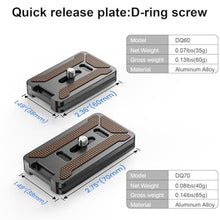 Load image into Gallery viewer, WEYLLAN Camera Mount Plate Tripod Adapter Mount Plate Universal Plate for Tripod Quick Release Plate 70MM DQ70 Camera Quick Clamp Plate 1/4" Handle Screw for DSLR Camera Arca Swiss Ballhead Tripod, Black_4687
