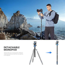 Load image into Gallery viewer, WEYLLAN TP6 Tripod for Camera, 67'' Aluminum Horizontal Overhead Tripod &amp; Monopod 2in1 with 36mm Ball Head, Phone Mount, Remote Control, Magic Arm for DSLR Camera Camcorder iPhone, Max Load 22lbs/10kg, Blue_4992
