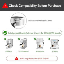 Load image into Gallery viewer, WhaleSiper 51mm Bottomless Portafilter Compatible with CASABREWS CM5418, 3700Essential, 3700Gense Espresso Machines, 3-Ears, Black_934
