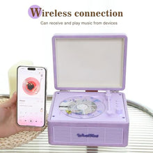 Load image into Gallery viewer, WhatPlus Portable CD Player with Bluetooth 5.2, Rechargeable Battery &amp; Built-in Speakers Hi-Fi Retro Suitcase Design for Home Decor, AUX/TF Card Support Ideal Gift (Light Purple)_14

