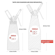 Load image into Gallery viewer, Whipped Cream Dispenser Stainless Steel Keep Warm and Cold,500mL/1 Pint Double Wall Thermos Whipped Cream Maker,5 Various Stainless Decorating Nozzles,1 Cleaning Brush,N2O Chargers NOT Included, DoubleWall_6191
