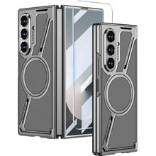 Load image into Gallery viewer, Wibrthz Magnetic for Samsung Galaxy Z Fold 7 5G Leather Case,[Compatible with Wireless Charging] Business Luxury PU Leather Shockproof Protective Slim Phone Cover for Samsung Galaxy Z Fold 7 (Grey)_1
