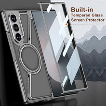 Load image into Gallery viewer, Wibrthz Magnetic for Samsung Galaxy Z Fold 7 5G Leather Case,[Compatible with Wireless Charging] Business Luxury PU Leather Shockproof Protective Slim Phone Cover for Samsung Galaxy Z Fold 7 (Grey)_992
