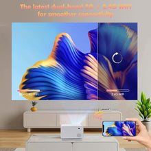 Load image into Gallery viewer, Wielio Projector with WiFi and Bluetooth Native 1080P Full HD Projector 18000 Lumens Outdoor 200" Projection Screen Video Movie Proyector Compatible with Smartphone, HDMI,USB,AV,Fire Stick, PS5, White_76
