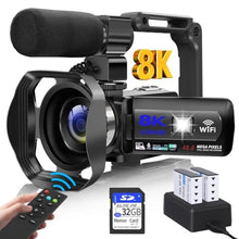 Load image into Gallery viewer, WIKICO 8k Video Camera Camcorder vlogging Camera, BlackBlue_1
