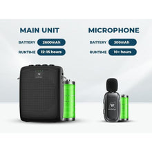 Load image into Gallery viewer, WinBridge Wireless Voice Amplifier for Teachers - Lapel Mic System Saves Your Voice | 15W Portable PA System with Bluetooth, 12H+ Battery, Auto-Pairing | No Headset, Ultra-Light 18.3g Clip Mic WB005N_10
