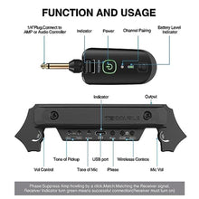 Load image into Gallery viewer, Wireless Acoustic Guitar Pickup Rechargeable Magnetic And Microphone Soundhole Pickup For Acoustic Guitar Build-In Volume Control(Black)_1102
