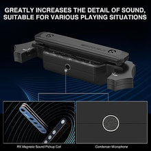 Load image into Gallery viewer, Wireless Acoustic Guitar Pickup Rechargeable Magnetic And Microphone Soundhole Pickup For Acoustic Guitar Build-In Volume Control(Black)_1104
