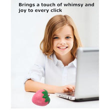 Load image into Gallery viewer, Wireless Bluetooth Mouse Cute Pink Fruit Strawberry Shape Silent Portable Lightweight USB Optical Cordless Dual Mode Mice for PC Laptop Computer Tablet Mac MacBook Pro Desktop Kids Girls Women Gift_1002
