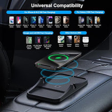 Load image into Gallery viewer, Wireless Car Charger Pad, REESTECQI Large Wireless Charging Pad for Car Non Slip Car Phone Holder Wireless Charger Compatible with iPhone 17 16 Pro Max 15 14 13 12, Samsung, Google (1 Meter Cable), Black_2530
