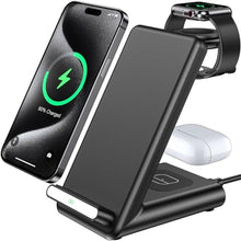 Load image into Gallery viewer, Wireless Charging Station,3 in 1 Charging Stand for Apple Multiple Devices, Black_1
