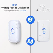 Load image into Gallery viewer, Wireless Doorbell IP66 Waterproof 1000 Feet with 66 Chimes 115dB 7 volume levels Mute Mode with LED Flash Doorbell Ringer Wireless for Kids Room Teachers Classroom Home Office &amp; Hearing-Impaired, MiniWhite_749

