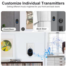 Load image into Gallery viewer, Wireless Doorbell, Wireless Doorbell for Classroom 3 Buttons 2 Receivers, Black_526
