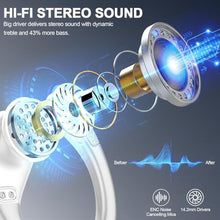 Load image into Gallery viewer, Wireless Earbud, 2023 Sport Wireless Bluetooth 5.3 Earbud with HiFi Stereo, 75H Over Ear Bud with Noise Cancelling Mic, IP7 Waterproof Bluetooth Earphones, LED Display, Button Control, White, for Gym_954
