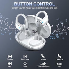 Load image into Gallery viewer, Wireless Earbud, 2023 Sport Wireless Bluetooth 5.3 Earbud with HiFi Stereo, 75H Over Ear Bud with Noise Cancelling Mic, IP7 Waterproof Bluetooth Earphones, LED Display, Button Control, White, for Gym_955
