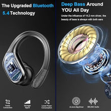 Load image into Gallery viewer, Wireless Earbud, 75Hrs Bluetooth 5.4 Headphones IP7 Waterproof for Sport, Running Wireless Earphones with ENC Noise Cancelling Mics, Deep Bass Over Ear bud with Earhooks for Android, iOS, Workout, Gym, Black_8752
