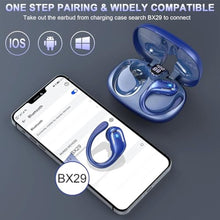 Load image into Gallery viewer, Wireless Earbud Bluetooth 5.4 Headphones 75Hrs Playtime, 2025 Bluetooth Earbuds Deep Bass Noise Cancelling Mic, Over Ear Bud with Sport Earhooks, IPX7 Waterproof LED Display, Button Control, Blue_373

