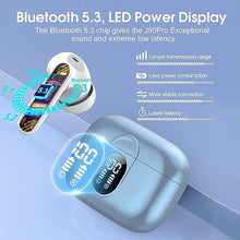 Load image into Gallery viewer, Wireless Earbuds 2024 Bluetooth 5.3 Headphones HiFi Stereo, 40H Playtime in-Ear Earbud, Bluetooth Earbuds with LED Power Display, IP7 Waterproof Wireless Earphones Sport Headset for Android iOS, Skyblue_7521
