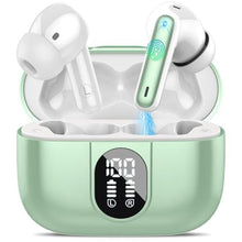 Load image into Gallery viewer, Wireless Earbuds, 2025 Bluetooth Headphones 5.3 HiFi Stereo Earphones, 40H Playtime in-Ear Earbud, Bluetooth Earbud with LED Power Display, IP7 Waterproof Earphones Sport Headset for Android iOS, Green_1
