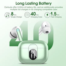 Load image into Gallery viewer, Wireless Earbuds, 2025 Bluetooth Headphones 5.3 HiFi Stereo Earphones, 40H Playtime in-Ear Earbud, Bluetooth Earbud with LED Power Display, IP7 Waterproof Earphones Sport Headset for Android iOS, Green_4471
