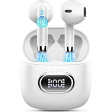 Load image into Gallery viewer, Wireless Earbuds, Bluetooth Headphones, Stereo Bass Ear Buds with ENC Noise Cancelling Mics,42H Bluetooth Earbuds with LED Display Charging Case, IP7 Waterproof Earphones for Android iOS/Glass white, Glasswhite_1
