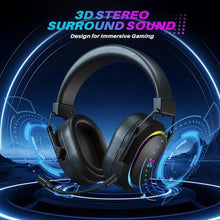Load image into Gallery viewer, Wireless Gaming Headset for PS5 PS4, 2.4 Ghz Bluetooth Gaming Headphones with Noise Cancelling Microphone, Surround Sound Gamer Headsets for PC Mobile Laptop Xbox Nintendo Switch Mac, BlackGray_5634

