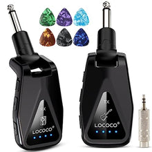 Load image into Gallery viewer, Wireless Guitar System Transmitter Receiver: UHF Cordless 164 Feet Range - 6 Channels USB-C Rechargeable Audio, 220 Rotatable Plug Design for Guitar Bass and Electric Instruments (Black)_1
