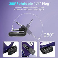 Load image into Gallery viewer, Wireless Guitar System Transmitter Receiver: UHF Cordless 164 Feet Range - 6 Channels USB-C Rechargeable Audio, 220 Rotatable Plug Design for Guitar Bass and Electric Instruments (Black)_4626
