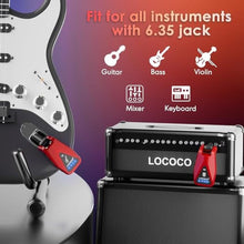 Load image into Gallery viewer, Wireless Guitar System Transmitter Receiver: UHF Cordless 164 Feet Range - 6 Channels USB-C Rechargeable Audio, 220 Rotatable Plug Design for Guitar Bass and Electric Instruments(Red)_4777
