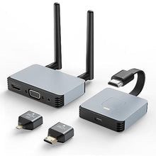 Load image into Gallery viewer, Wireless HDMI Transmitter and Receiver - Plug &amp; Play 2.4/5GHz Streaming Video/Audio from Laptop, PC to HDTV/Projector/Monitor, Sliver_1
