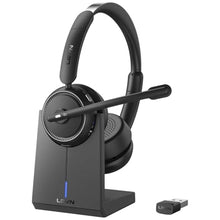 Load image into Gallery viewer, Wireless Headset with Mic for Work, Bluetooth Headset with Microphone (Noise Cancelling &amp; Mute Button), Wireless Headphones with Mic for Work from Home/Office/PC/Call Center/Computer/Laptop/Teams/Zoom, Black_1
