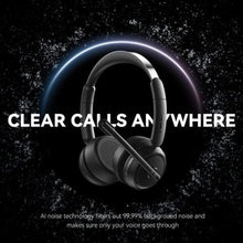 Load image into Gallery viewer, Wireless Headset with Mic for Work, Bluetooth Headset with Microphone (Noise Cancelling &amp; Mute Button), Wireless Headphones with Mic for Work from Home/Office/PC/Call Center/Computer/Laptop/Teams/Zoom, Black_22
