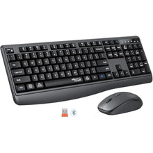 Load image into Gallery viewer, Wireless Keyboard and Mouse Combo, 2.4G/Bluetooth Silent Full-Size Cordless Keyboard Mouse Combo, 3800 DPI Optical Mouse, Wrist Rest, Portable Keyboard Mouse Set for Mac, Windows, Laptop_1
