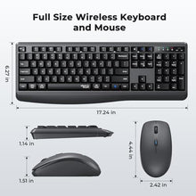 Load image into Gallery viewer, Wireless Keyboard and Mouse Combo, 2.4G/Bluetooth Silent Full-Size Cordless Keyboard Mouse Combo, 3800 DPI Optical Mouse, Wrist Rest, Portable Keyboard Mouse Set for Mac, Windows, Laptop_1151
