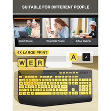 Load image into Gallery viewer, Wireless Keyboard and Mouse Combo - Large Print Ergonomic Keyboard with Wrist Rest, Phone Holder, Sleep Mode, Silent 2.4GHz Keyboard Mouse Set for Computer, Laptop, PC, Mac, Windows - Trueque_1208
