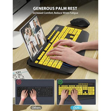 Load image into Gallery viewer, Wireless Keyboard and Mouse Combo - Large Print Ergonomic Keyboard with Wrist Rest, Phone Holder, Sleep Mode, Silent 2.4GHz Keyboard Mouse Set for Computer, Laptop, PC, Mac, Windows - Trueque_1209
