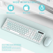 Load image into Gallery viewer, Wireless Keyboard and Mouse Combo Silent for Office and Home(Mint Green), MintGreenandwhite_447
