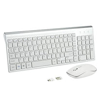 Load image into Gallery viewer, Wireless Keyboard and Mouse Combo with USB C &amp; USB A Receiver-Full Size Type c Keyboard and Mouse (Silver)_1

