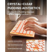 Load image into Gallery viewer, Wireless Keyboard and Mouse Combo with Warm Backlit Pudding Keycaps, Bluetooth &amp; 2.4G, 2000mAh Rechargeable, Full Size, Metal Panel Quiet Computer Keyboard Set for Windows PC Desktop - Rose Gold, RoseGold_5918
