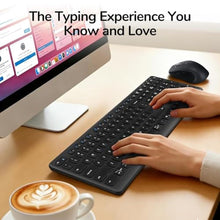 Load image into Gallery viewer, Wireless Keyboard Mouse Combo, Scissor-Switch Keys, 2-in-1 USB Receiver and Two Bluetooth, Multi Device Silent Design for Computer, Laptop, MacBook and iPad (Graphite)_1096
