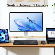 Load image into Gallery viewer, Wireless Keyboard Mouse Combo, Scissor-Switch Keys, 2-in-1 USB Receiver and Two Bluetooth, Multi Device Silent Design for Computer, Laptop, MacBook and iPad (Graphite)_1097
