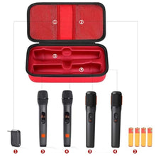 Load image into Gallery viewer, Wireless Microphone Case Compatible with JBL Wireless Two Microphone System/for JBL PartyBox Wireless Mic, Handheld Dual Mic Travel Bag for Singing or Karaoke for Receiver, Adapter, Batteries (Red)_2136

