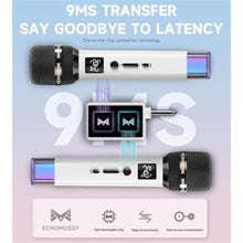 Load image into Gallery viewer, Wireless Microphones, Microphone with One-to-One Chip Connection and LED Lights, 40H Duration, 200FT Range Receiving, Volume Control Karaoke Microphone for Singing, Speech, Home Party, YouTube/TikTok, White_5588
