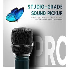 Load image into Gallery viewer, Wireless Microphones, Professional Dual Wireless Microphone with 240 ft Effective Range, 3ms Transmission Rate, Studio Grade Sound Pick Up Mic Head, Metal Body, Microphone for Singing, Speech, Grey_5583
