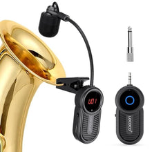 Load image into Gallery viewer, Wireless Saxophone Microphone System for Instruments: UHF Rechargeable Instruments Microphone Receiver and Transmitter - 160ft Range. Plug and Play - Clip-on Mics Suitable for Sax Trumpet, Trombone, LG_1
