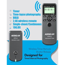 Load image into Gallery viewer, Wireless Timer Shutter Release Compatible with Canon Cameras, AODELAN Intervalometer Remote Control for R6 R 60D 70D 80D 600D M6 T6i; Replaces Canon RS-60E3, Fujifilm RR-100 and Olympus RM-CB2, black_8174
