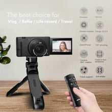 Load image into Gallery viewer, Wireless Vlogging Tripod Grip with Remote Shutter &amp; Zoom Control for Sony ZV-1, A7 III, A6600, ZV-E10, A6400, A6100, A7R IV, ZV-1F, A7R III, A9 II GP-VPT2BT Replacement for Travel &amp; Self Recording, BlackforSony_892
